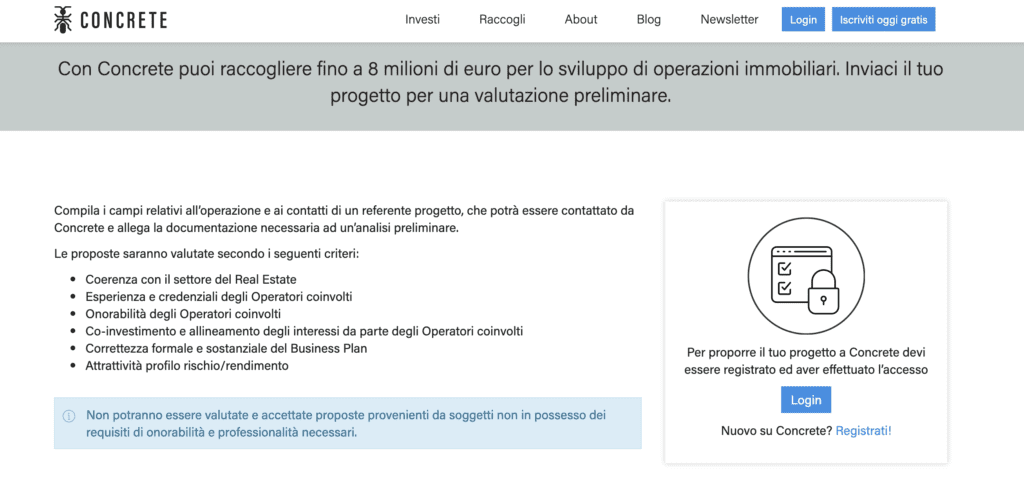 concrete investimenti