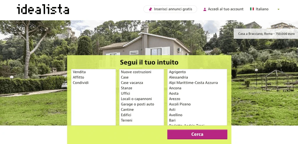 idealista sito per vendere casa