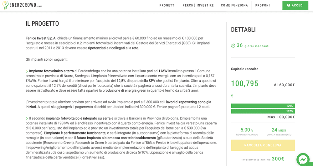 ENER2CROWD progetti di investimento