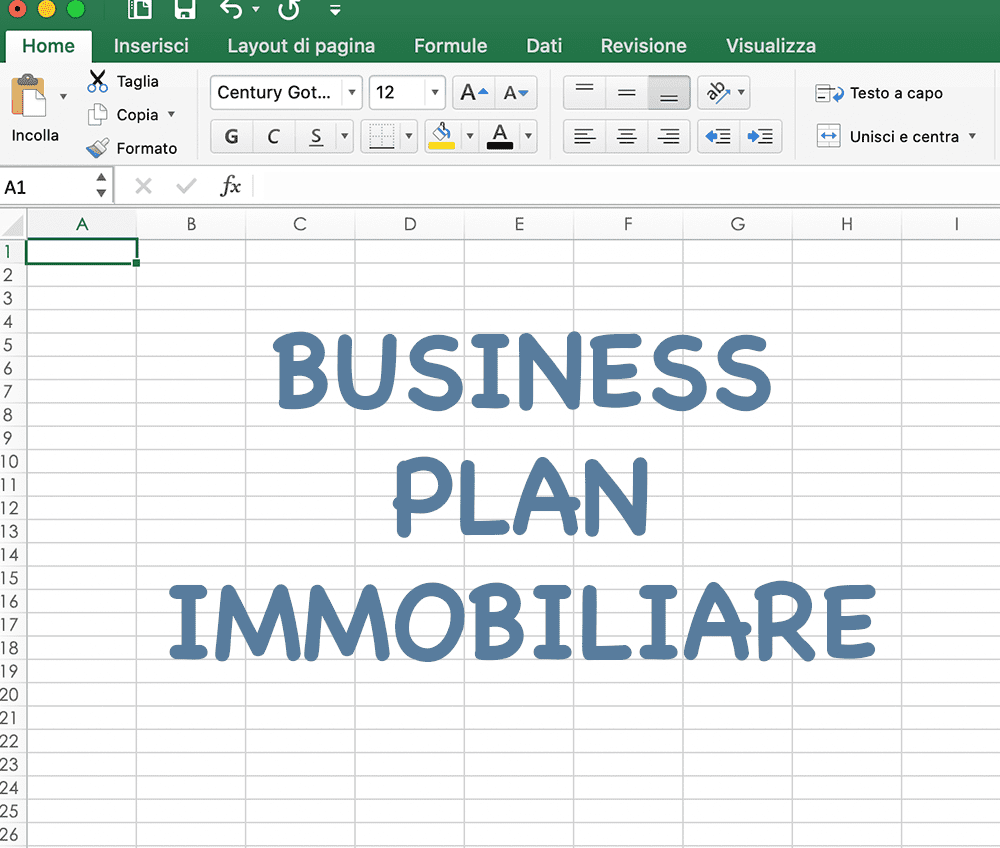 business plan immobiliare excel